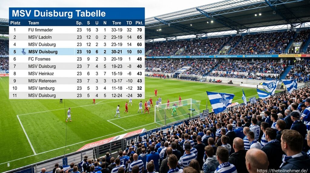 MSV Duisburg Tabelle